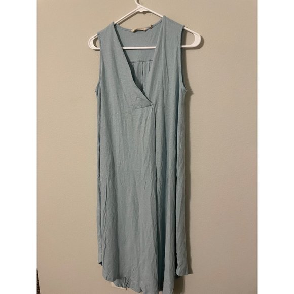 Soft Surroundings Light Blue Sleeveless Casual Midi Dress Linen Blend Size Small - Picture 3 of 7